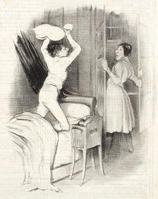 Théâtre du Vaudeville - Passé Minuit, 1839. Creator: Honore Daumier