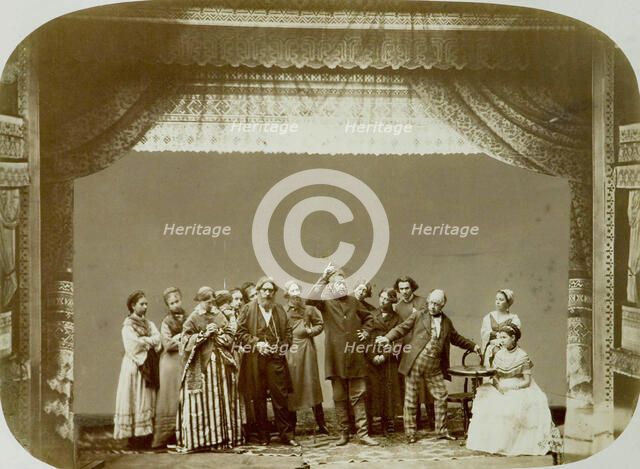 Theatre group of the Folk Theatre, Russia, 1892. Artist: Unknown