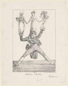 Théâtre Italien. Rossini soutenant Manuel Garcia dans Otello, Mme Fodor dans Rosine et..., 1821. Creator: Delacroix, Eugène (1798-1863)