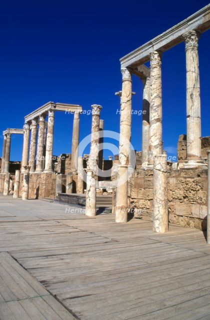 Theatre, Leptis Magna, Libya, 1-2 AD. Creator: Vivienne Sharp.