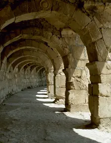Theatre of Aspendos, Roman period, 170 AD, Asia Minor, Turkey, 2000. Creator: LTL