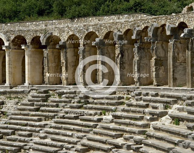 Theatre of Aspendos, Roman period, 170 AD, Asia Minor, Turkey, 2000.  Creator: LTL.