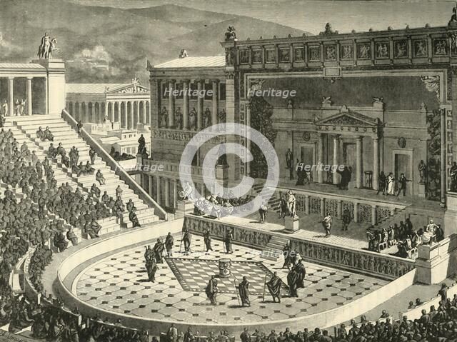 'Theatre of Dionysus at Athens', 1890.   Creator: Unknown.