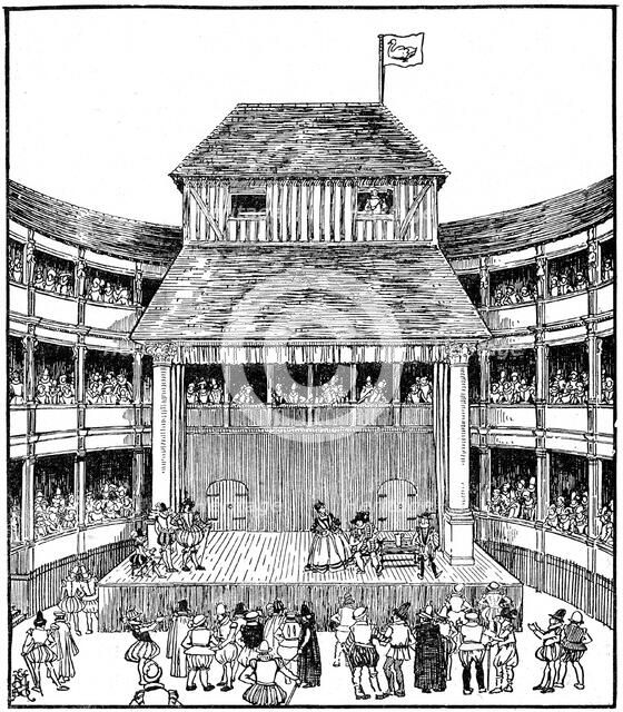 Theatre or Playhouse in the time of Elizabeth I. Artist: Unknown