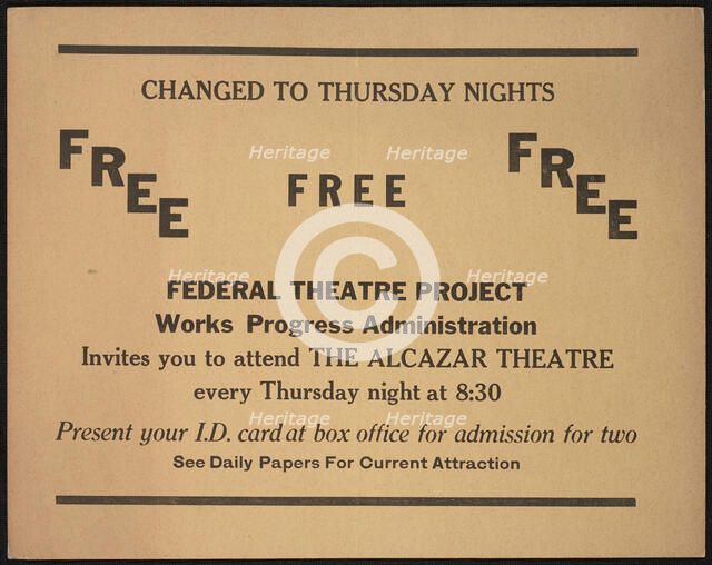 Theatre poster, Los Angeles, Los Angeles, [193-]. Creator: Unknown.