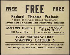 Theatre poster, Los Angeles, Los Angeles, [193-]. Creator: Unknown