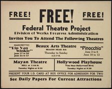 Theatre poster, Los Angeles, Los Angeles, [193-]. Creator: Unknown