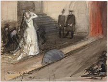 Theatre Scene (Ida Aalberg as Mary Stuart), 1905. Creator: Magnus Enckell