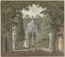 Theatre Scene in a City Garden, 1753-1811. Creator: Bernhard Heinrich Thier