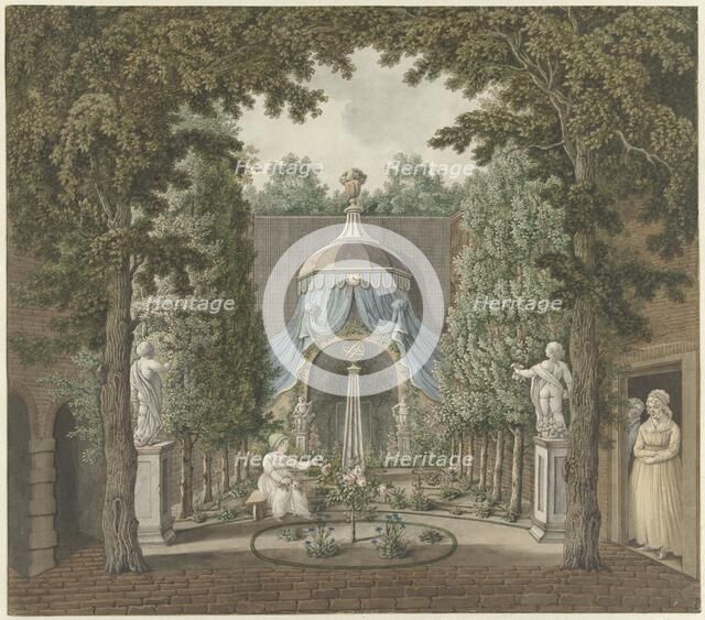 Theatre Scene in a City Garden, 1753-1811. Creator: Bernhard Heinrich Thier.