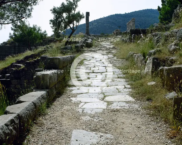 Theatre Street, Priene, Ionia, Anatolia, Turkey, 1999. Creator: Unknown.