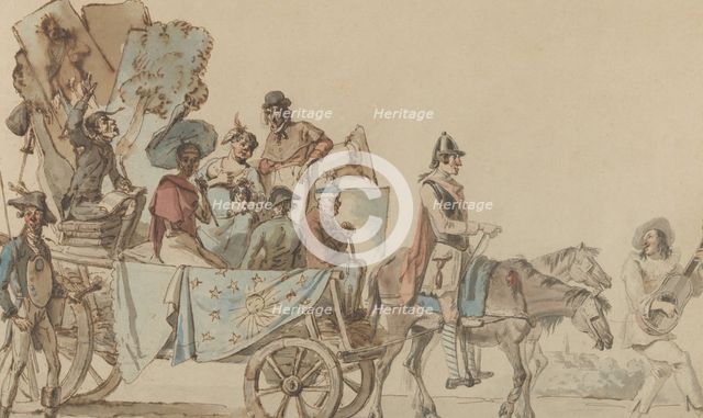 Theatrical Troupe on the Road, 1818. Creator: Eugene Delacroix.
