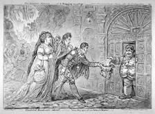 Theatrical Mendicants, Relieved ... 1809. Artist: James Gillray