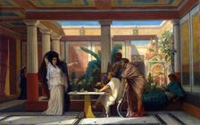 Theatrical Rehearsal in the House of an Ancient Rome Poet 1855. Creator: Boulanger, Gustave Clarence Rodolphe (1824-1888)