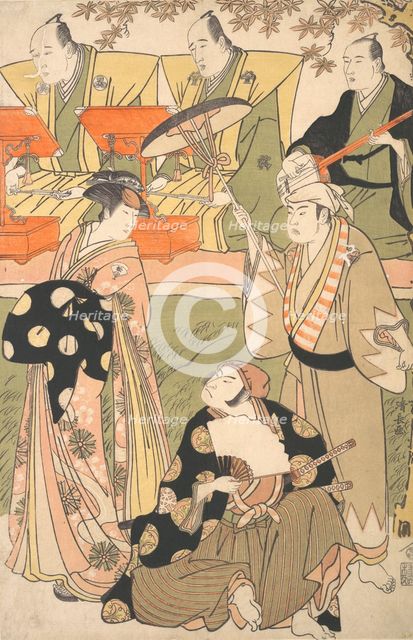 Theatrical Scene, with Musicians. Creator: Torii Kiyonaga.
