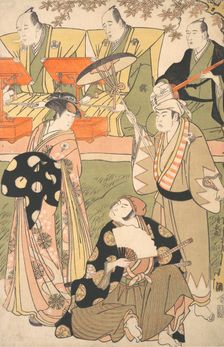 Theatrical Scene, with Musicians. Creator: Torii Kiyonaga