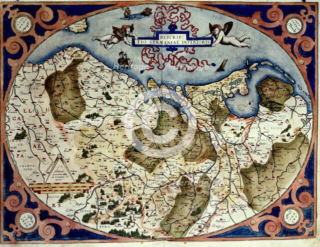  'Theatrum Orbis Terrarum' by Abraham Ortelius, Antwerp, 1574, map of Germany and the present Net…