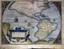 Theatrum Orbis Terrarum by Abraham Ortelius, Antwerp, 1574, map of the Americas
