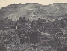 Thebes. Médinet-Habou. Ruines de la ville de Papa, 1850. Creator: Maxime du Camp