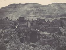 Thebes. Médinet-Habou. Ruines de la ville de Papa, 1850. Creator: Maxime du Camp