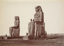 Thebes, The Colossi of Memnon, 1870s. Creator: Henri Béchard (French)