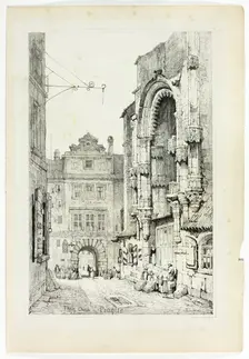 Thein Church, Prague, 1833. Creator: Samuel Prout