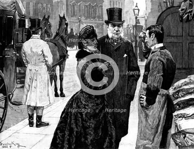Their Christmas Dinner - Turkey, drawn by G. King, 1883. Creator: Eugène Froment.