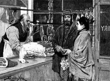 Their Christmas Dinner - Goose, drawn by G. King, 1883. Creator: Eugène Froment