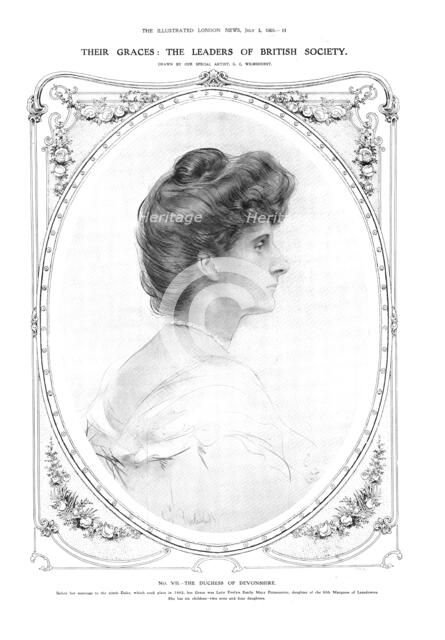 Their Graces: the Leaders of British Society - No. VII. - the Duchess of Devonshire, 1909. Creator: George C Wilmshurst.