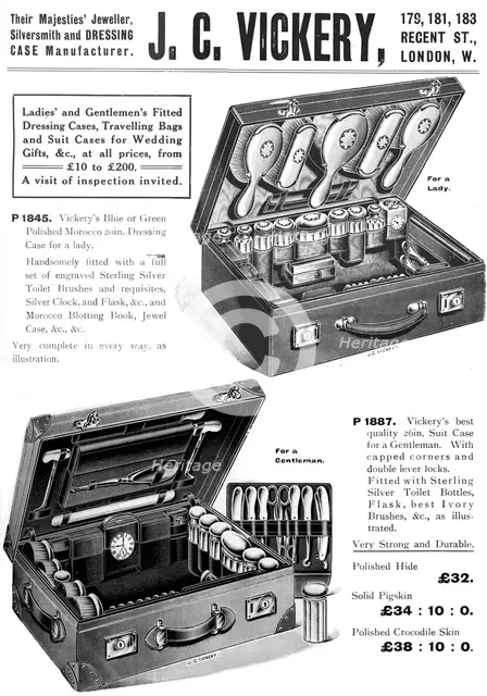 'Their Majesties' Jeweller, Silversmith and Dressing Case Manufacturer. - J. C. Vickery', 1909. Artist: Unknown.