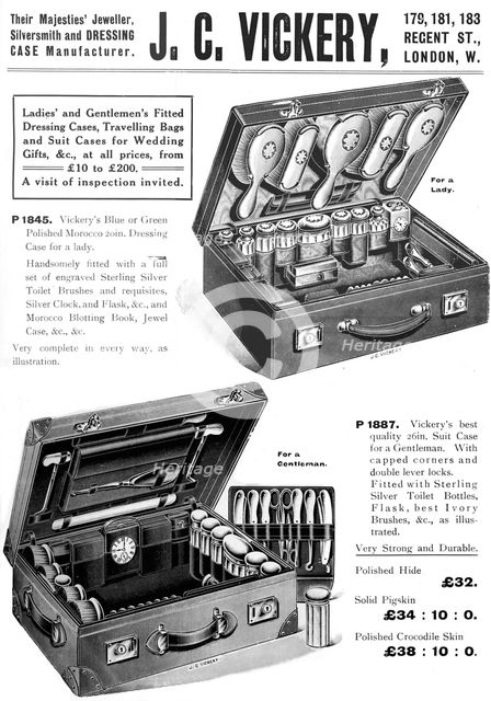 'Their Majesties' Jeweller, Silversmith and Dressing Case Manufacturer. - J. C. Vickery', 1909. Artist: Unknown.