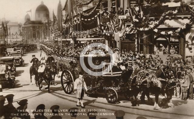 Their Majesties Silver Jubilee 1910-1935. The Speaker's Coach in the Royal Procession'. Artist: Unknown