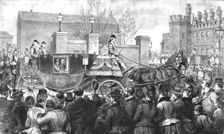 'Their Royal highnesses The Prince and Princess of Wales Leaving Marlborough House for Her Majesty Creator: Unknown