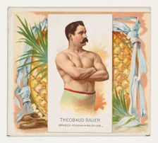 Theobaud Bauer, Graeco-Roman Wrestler, from World's Champions, Second Series (N43) for All..., 1888. Creator: Allen & Ginter