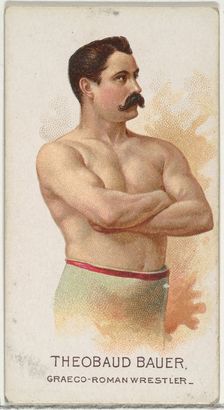 Theobaud Bauer, Greco-Roman Wrestler, from World's Champions, Series 2 (N29) for Allen & G..., 1888. Creator: Allen & Ginter