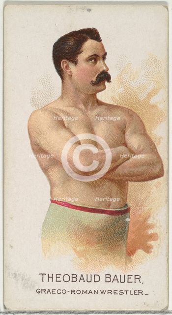 Theobaud Bauer, Greco-Roman Wrestler, from World's Champions, Series 2 (N29) for Allen & G..., 1888. Creator: Allen & Ginter.