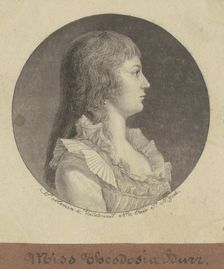 Theodosia Burr, 1796. Creator: Charles Balthazar Julien Févret de Saint-Mémin