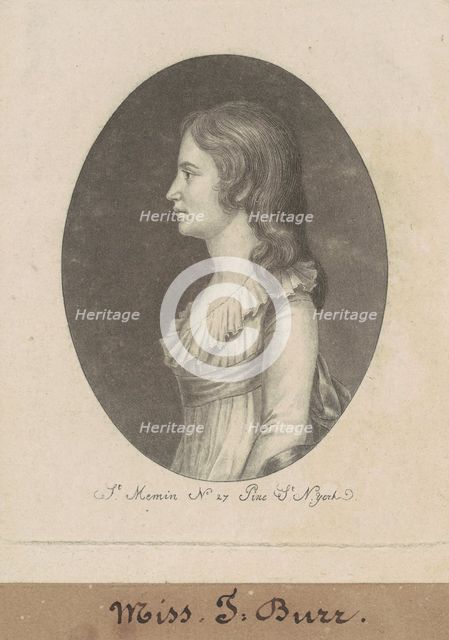 Theodosia Burr, 1797. Creator: Charles Balthazar Julien Févret de Saint-Mémin.
