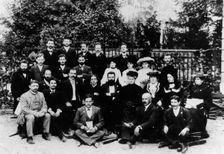 Theodor Herzl (1860-1904), Writer and statesman (centre with beard). Creator: Unknown