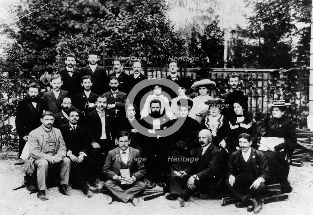 Theodor Herzl (1860-1904), Writer and statesman (centre with beard). Creator: Unknown.
