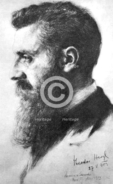 Theodor Herzl (1860-1904), Zionist leader, 1903. Artist: Unknown