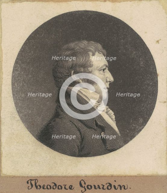 Theodore Gourdin, 1808-1809. Creator: Charles Balthazar Julien Févret de Saint-Mémin.