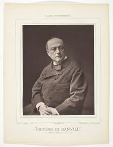 Théodore de Banville, [French poet and writer], c. 1876. Creator: Emile Tourtin