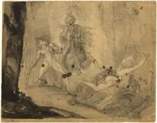 Theodore Meets in the Wood the Specter of His Ancestor Guido Cavalcanti, Chasing..., 1783. Creator: Henry Fuseli