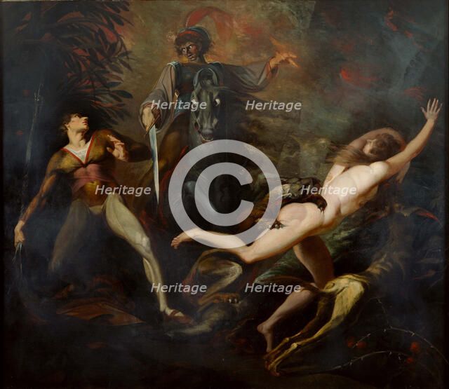 Theodore Meets in the Wood the Spectre of His Ancestor Guido Cavalcanti, ca. 1783. Artist: Füssli (Fuseli), Johann Heinrich (1741-1825)