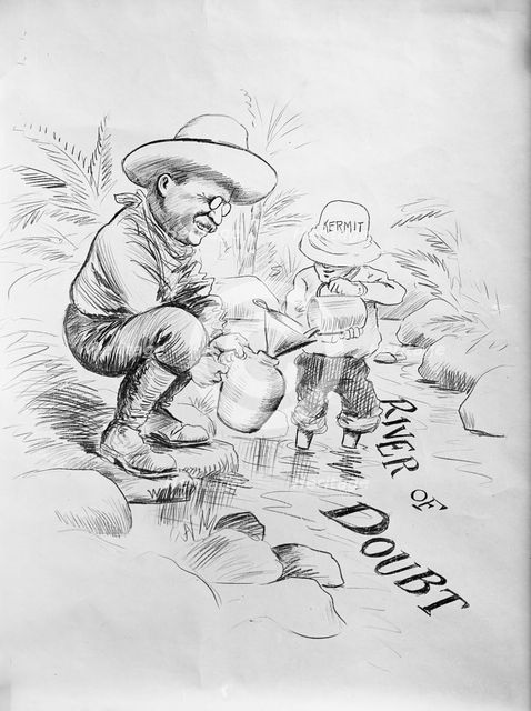 Theodore Roosevelt - Cartoon About The 'River of Doubt', 1914. Creator: Unknown.