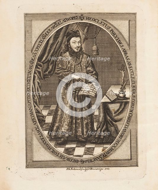 Theoklitos Polyeidis (1698-1759). Frontispiece from: Sacra tuba fidei, 1736. Creator: Schmidt, Johann Georg (1694-1767).