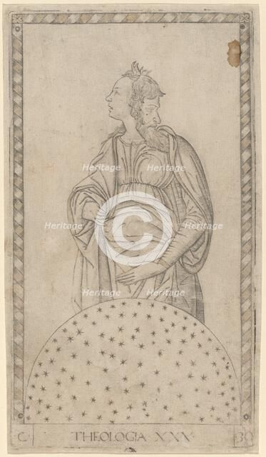 Theologia (Theology), c. 1465. Creator: Master of the E-Series Tarocchi.