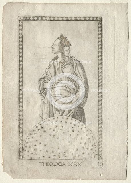 Theology (from the Tarocchi, series C: Liberal Arts, #30), before 1467. Creator: Master of the E-Series Tarocchi (Italian, 15th century).