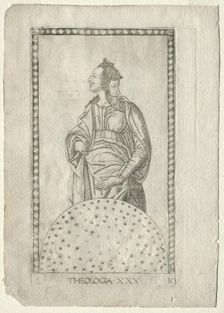 Theology (from the Tarocchi, series C: Liberal Arts, #30), before 1467. Creator: Master of the E-Series Tarocchi (Italian, 15th century)